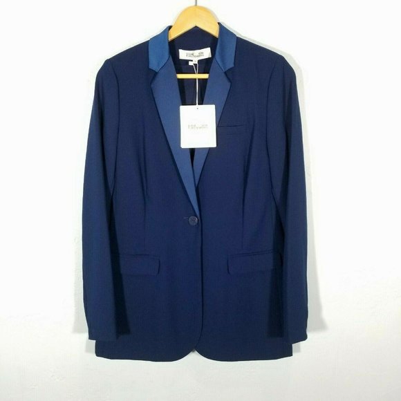 Diane Von Furstenberg Vint Contrast Notch Lapel D2 - Picture 3 of 7